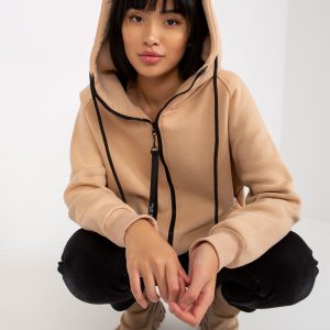 Wholesale Beige basic hoodie RUE PARIS