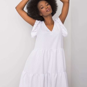 Wholesale White polka dot dress Aubriella RUE PARIS