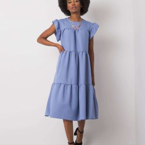 Wholesale Blue Ruffle Dress Jaylin RUE PARIS