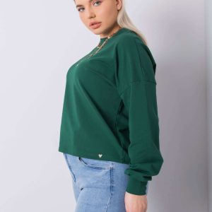 Wholesale Dark green plus size sweatshirt Florentia