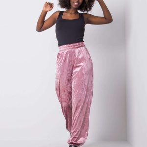 Wholesale Emmeli RUE PARIS pink velour sweatpants