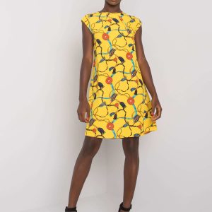 Wholesale Yellow dress with patterns of Akilah RUE PARIS