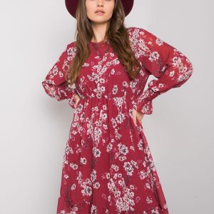 Wholesale Burgundy flower dress Tamila RUE PARIS