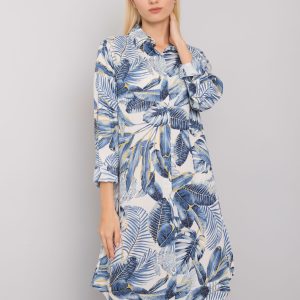 Wholesale Dark Blue Printed Shirt Dress Rochester RUE PARIS