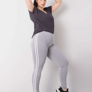 Wholesale Millie Grey Melange Plus Size Cotton Leggings