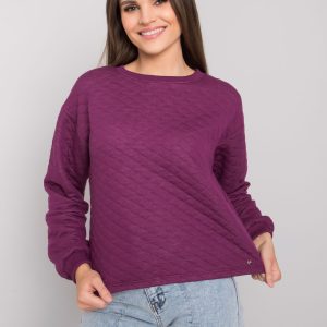 Wholesale Purple quilted sweatshirt without hood Kerstine