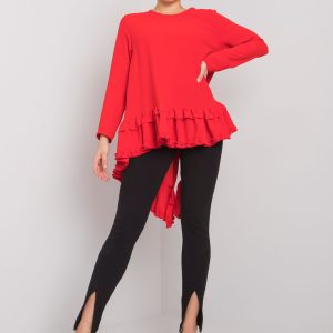 Wholesale Red blouse with flounce Tracy RUE PARIS