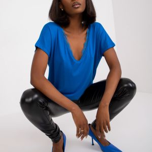 Wholesale Aileen cobalt viscose t-shirt