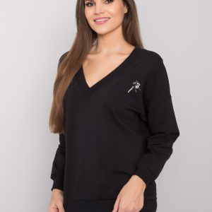 Wholesale Black sweatshirt with applique Marseille RUE PARIS