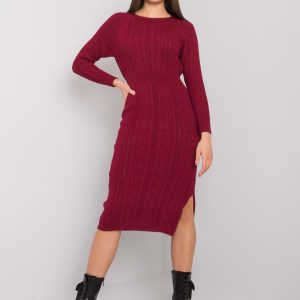 Wholesale Burgundy knitted dress Ellada RUE PARIS