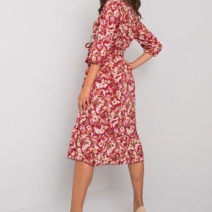 Wholesale Burgundy flower dress Skylar RUE PARIS