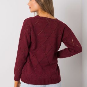 Wholesale Burgundy cardigan Elisabete RUE PARIS