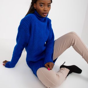 Wholesale Daventry RUE PARIS Cobalt Loose Turtleneck Sweater