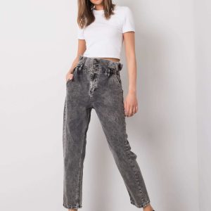 Wholesale Dark grey high waist jeans Mareen RUE PARIS