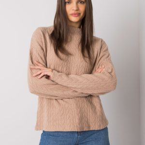 Wholesale Dark beige sweater with small pattern Brailey RUE PARIS