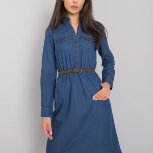 Wholesale Dark blue cotton dress Pasadena RUE PARIS