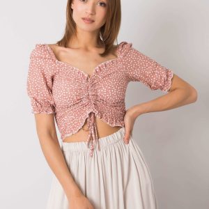 Wholesale Dirty pink short blouse Anthea RUE PARIS