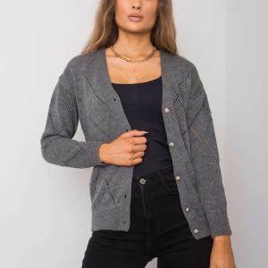 Wholesale Dark grey cardigan Elisabete RUE PARIS