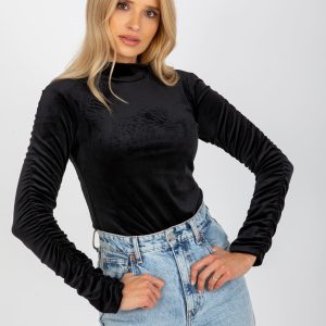 Wholesale One size black velour blouse RUE PARIS