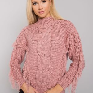 Wholesale Dirty pink fringed sweater Caitri RUE PARIS