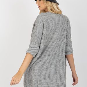 Wholesale Gray women's cardigan with pockets RUE PARIS