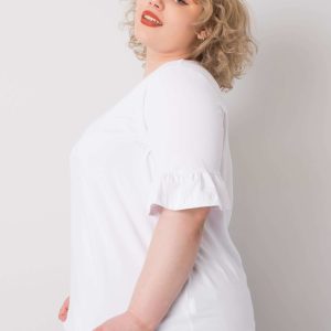 Wholesale Yareli's white plus size cotton blouse