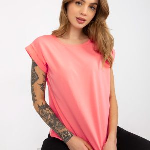 Wholesale Peach basic t-shirt with round neck Revolution