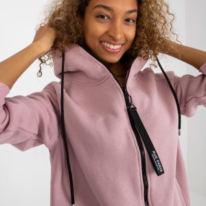 Wholesale Dirty pink basic zipper sweatshirt RUE PARIS