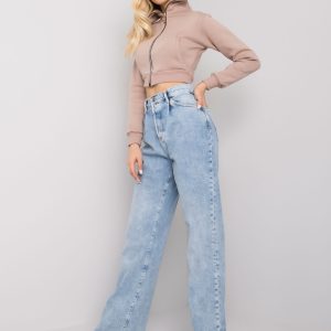 Wholesale Light blue straight denim pants Caroline RUE PARIS