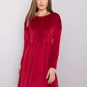 Wholesale Burgundy velour dress Mauriel RUE PARIS