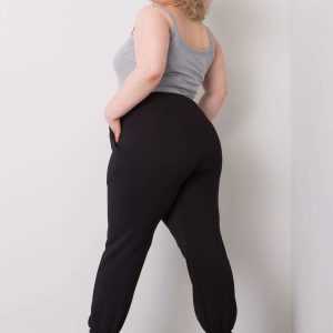 Wholesale Ainhoa Black Plus Size High Waist Sweatpants