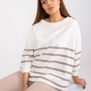 Wholesale Ecru-dark beige striped blouse Sydney RUE PARIS