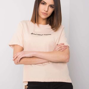 Wholesale Peach cotton t-shirt Kaylee RUE PARIS