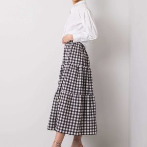 Wholesale Tahira RUE PARIS black plaid skirt