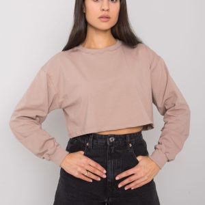 Wholesale Dark beige short blouse basic Simeona