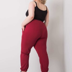 Wholesale Burgundy plus size sweatpants with Ainhoa pockets