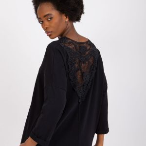 Wholesale Black cotton blouse for women Sylvie RUE PARIS