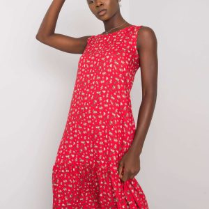 Wholesale Angeza RUE PARIS red ruffle dress