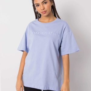 Wholesale Blue t-shirt with the inscription Ivonne RUE PARIS