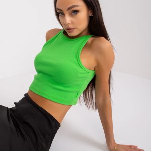 Wholesale Light green ribbed top Margo RUE PARIS