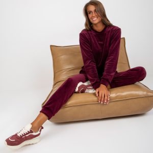 Wholesale Dark brown velour set with pants Brenda RUE PARIS