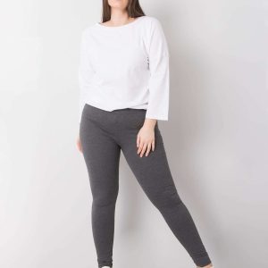 Wholesale Dark Grey Melange Plus Size Cotton Leggings Phoebe