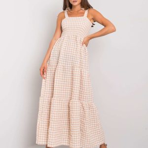 Wholesale Michel's beige checkered dress RUE PARIS