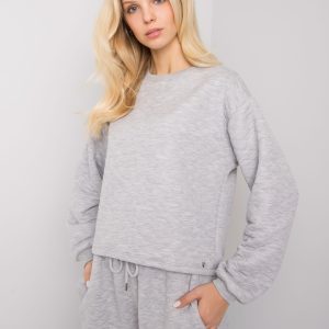 Wholesale Gray quilted sweatshirt without hood Kerstine