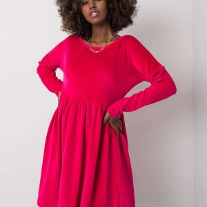 Wholesale Fuchsia velour dress Mauriel RUE PARIS