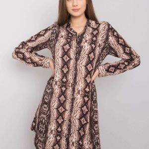 Wholesale Brown dress with patterns Venice RUE PARIS