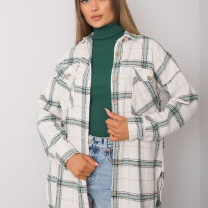 Wholesale Beige and green women's checked shirt Bryce RUE PARIS