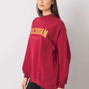 Wholesale Burgundy sweatshirt with print Majorie RUE PARIS