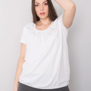 Wholesale Celeste Cotton White Plus Size Blouse