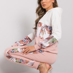 Wholesale Ecru pink cotton two-piece set Melanie RUE PARIS